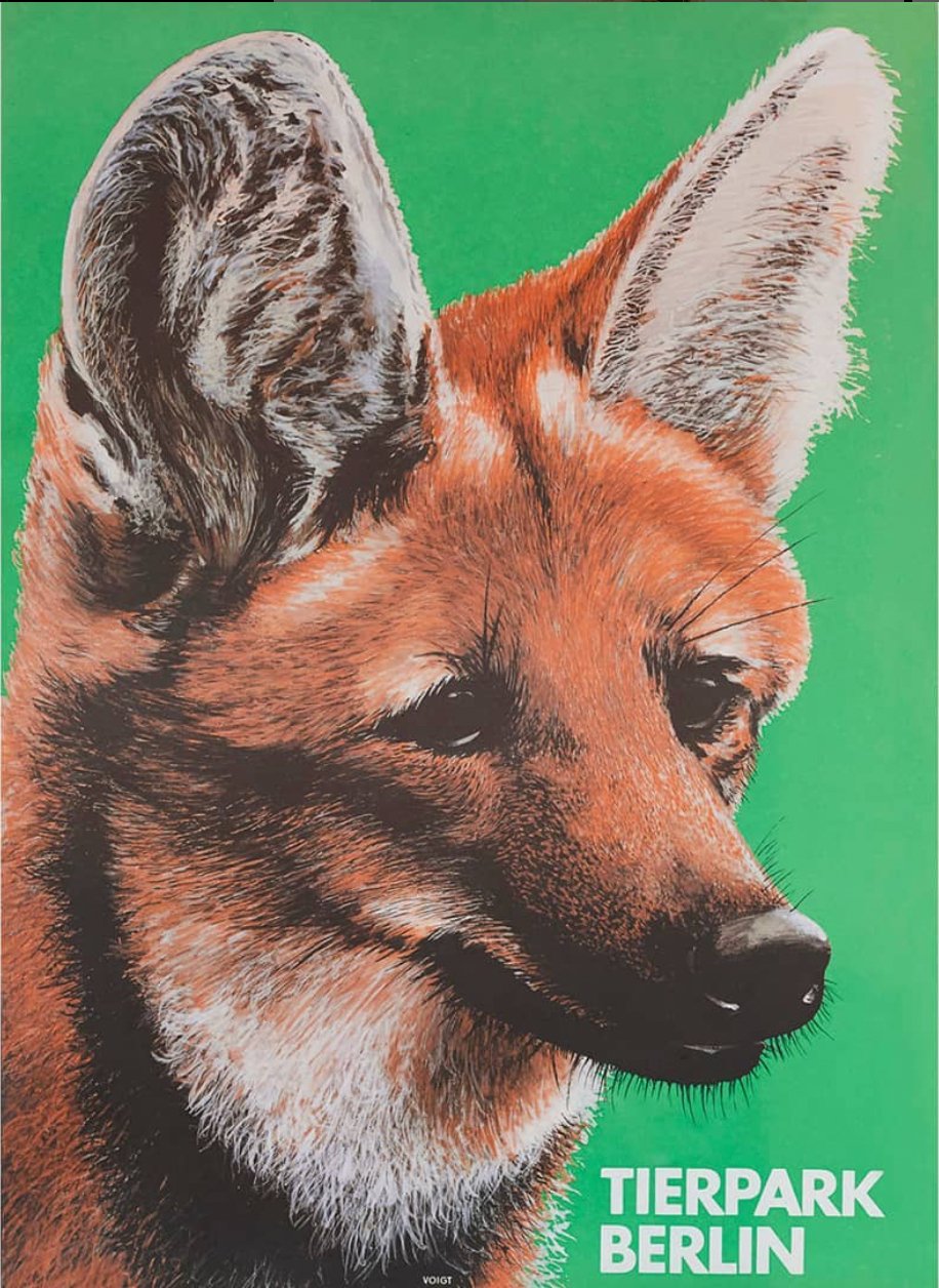 Tierparkposter Mähnenwolf | 1986 - postier