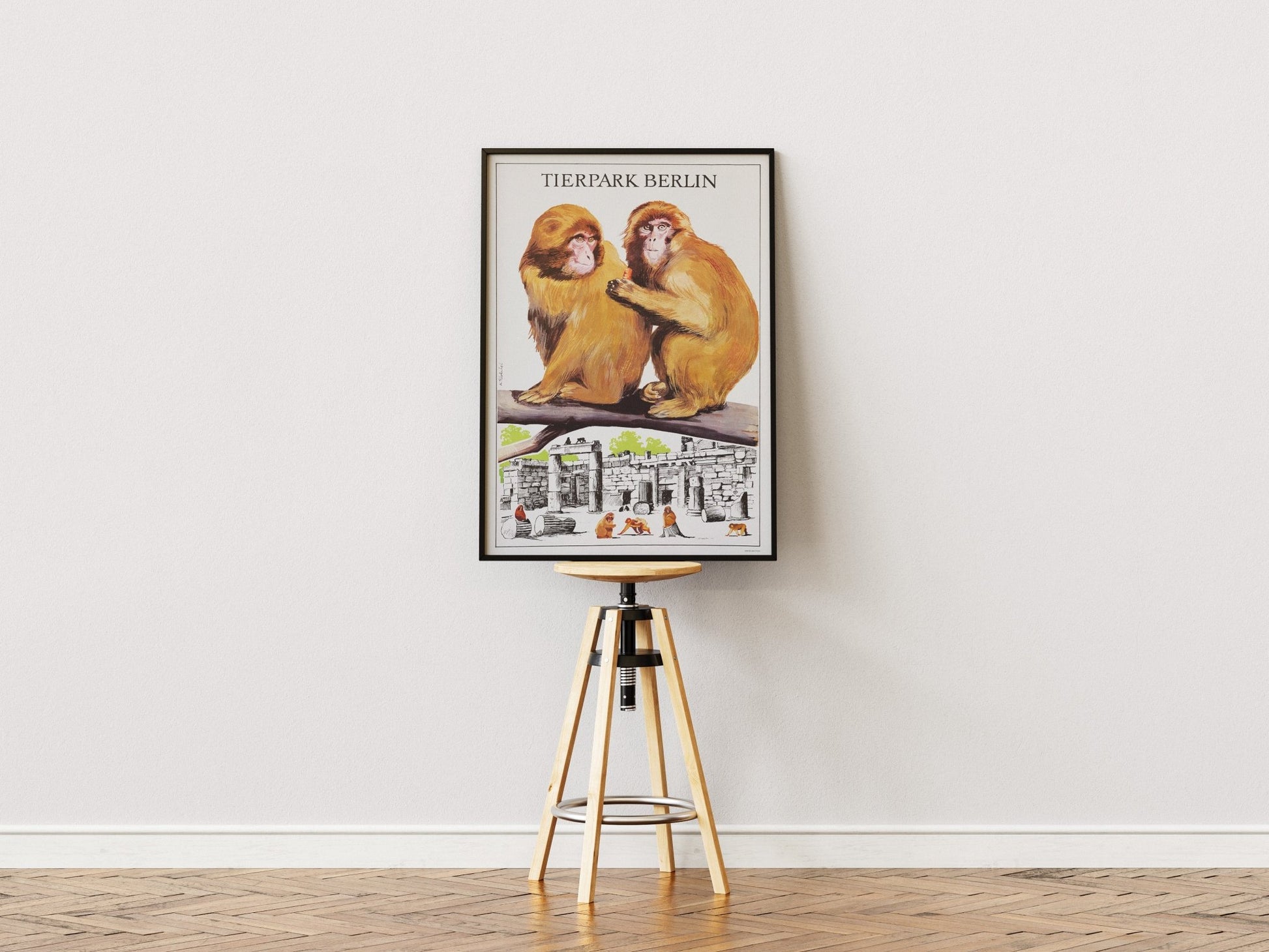 Tierparkposter Gibbons | 1970 - postier