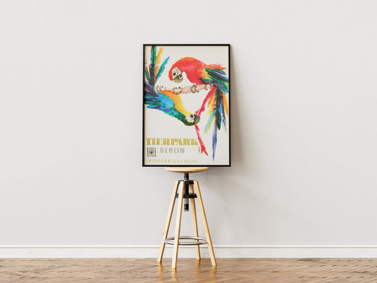 Tierparkposter Papagei | 1956 - postier