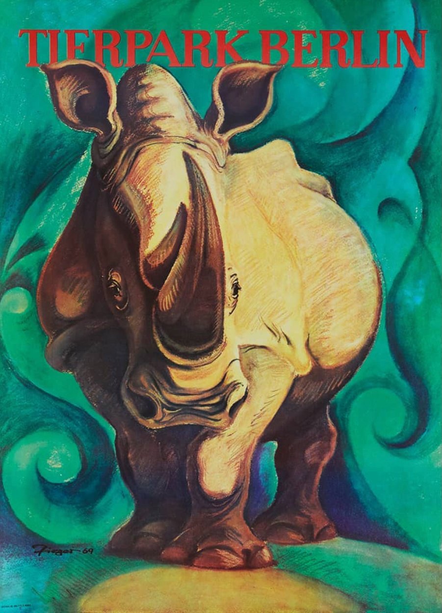 Tierparkposter Rhino | 1969 - postier