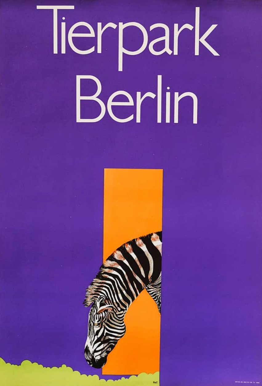 Tierparkposter Zebra | 1961 - postier